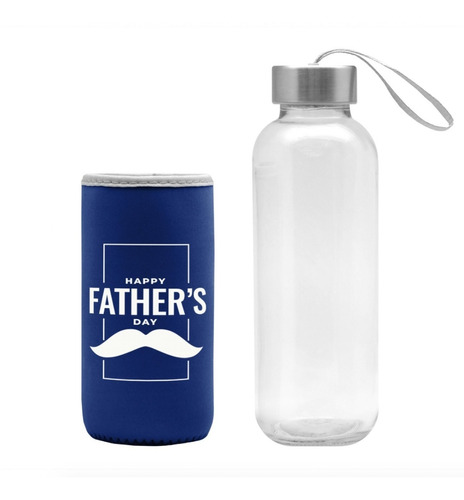 Botella Para Agua Con Funda De Neopreno Frase Para Papá