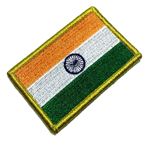 Bp0191v 01 Bandeira Índia Patch Bordada Fecho Contato Gancho