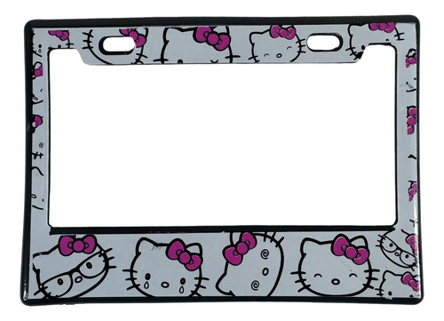 Marco Portaplaca Moto Hello Kitty Blanco Placa Grande