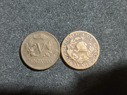 Monedas De 5 Centavos Colombianos Del Años 1960