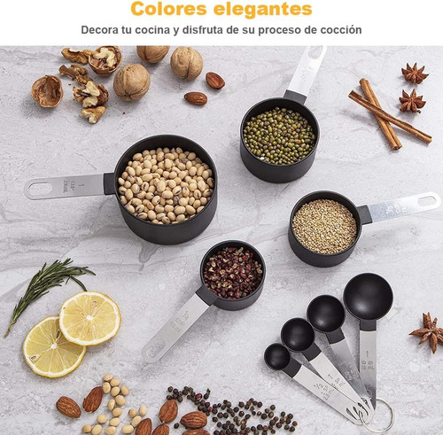 Tazas Cucharas Medidoras Set Medidora Acero Inoxidable 14pz