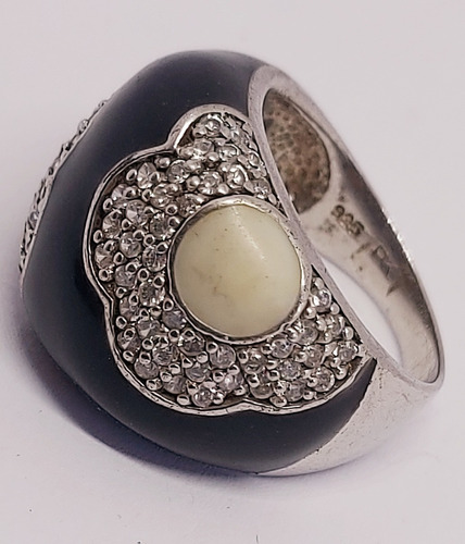 Anillo Plata Y Esmalte, Diseño Flor