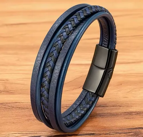 comprar Pulsera De Cuero Genuino Para Hombre Modelo Bs51
