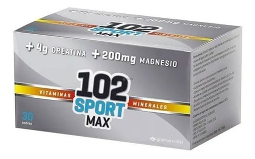 102 Sport Max Vitaminas Creatina Magnesio 30 Sobres