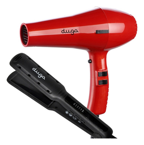 Plancha De Pelo + Secador D3600 Duga Kit Set Profesional