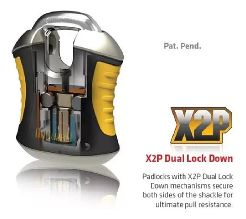 Imagen 3 de 6 de Candado Alta Seguridad Multiusos Onguard Beast Padlock 8101 Color Amarillo
