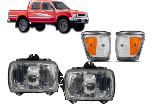 Juego Opticas Reten + Giros Hilux 1995 1996 1997 4x4 Gris