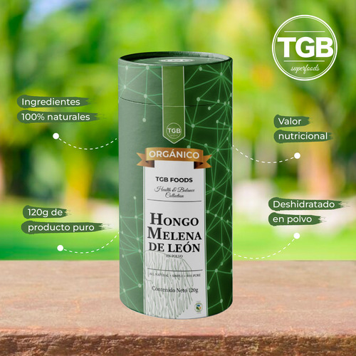 Melena De León Orgánico 120g Lion's Mane Hongo Adaptógeno