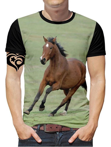 Camiseta De Cavalo Plus Size Animal Masculina Blusa Gramado