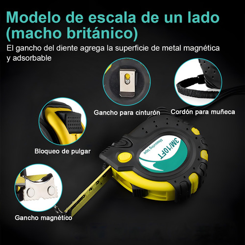 Flexómetros/cintas Metricas Acero Inoxidable 3 M Retractil