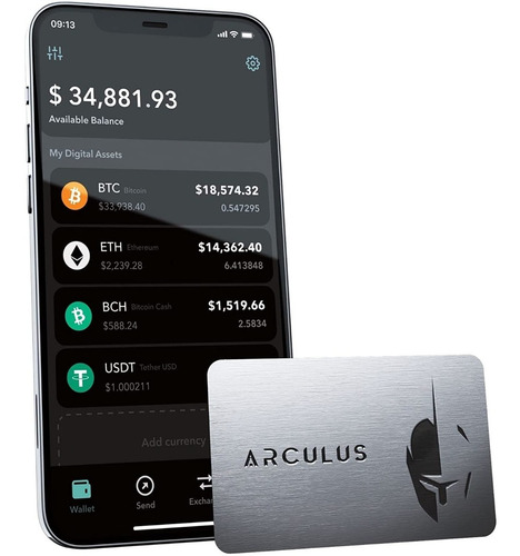 Imagen 4 de 6 de Arculus - La Mejor Billetera De Criptomonedas Nfc Metálica