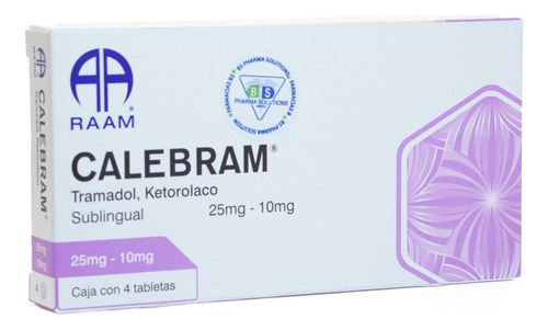 Calebram Tramadol Ketorolaco 25/10mg C/4tabs Sublingual Raam