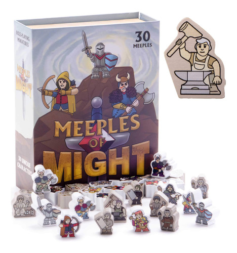 Meeples Of Might | Paquete De 30 Minis De Madera De Fantasia