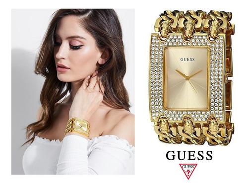 Relógio Guess 3 Correntes W0315l2 Vidro Pequeno Trincado