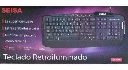 Teclado Gamer De Lujo Retroiluminado Rgb Cable 150cm Usb Ñ