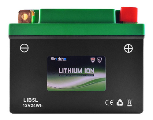 Imagen 1 de 9 de Bateria De Litio Skyrich P/ Moto Lib5l Libre Mantenimiento.