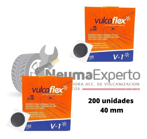 Parche Vulcaflex V1 Para Reparacion De Neumaticos 200 Und