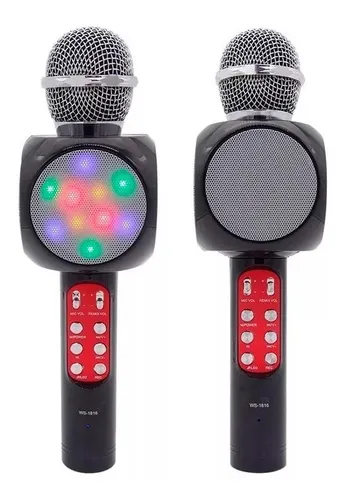 Micrófono Inalambrico Bluetooth Karaoke Luces Led Radio Usb