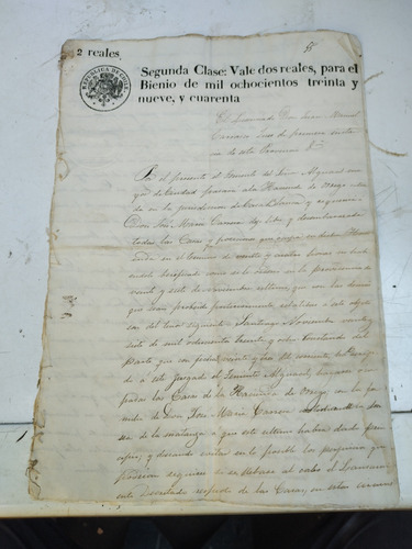 Documentos Antiguo 1839 Y 40