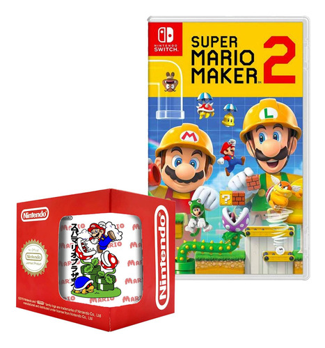 Super Mario Maker 2 Nintendo Switch Y Taza 3