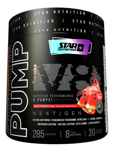 Pump V8 285 Grs Star Nutrition Oxido Nitrico Pre Entreno