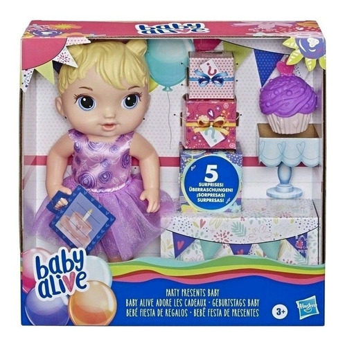 Imagem 6 de 6 de Boneca Baby Alive Bebê Festa De Presentes Loira Hasbro E8719