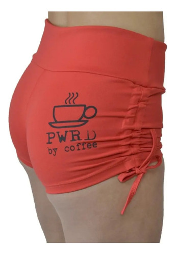 Calza Corta Roja Tiras Crossfit Deporte Pwrd By Coffee