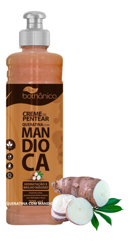 Creme De Pentear Queratina Com Mandioca - Cabelos Saudaveis