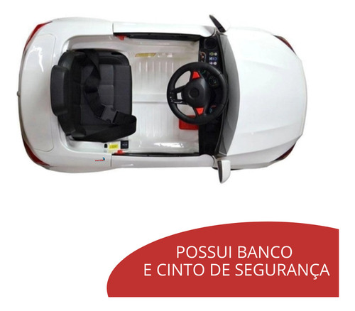 Mini Carro Eletrico Infantil 6v C/ Controle Remoto Branco