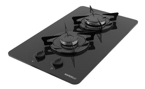 Cooktop Nardelli À Gás Ndl 2b Vidro Preto Flange Esmaltada 110V/220V