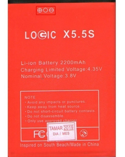 Pila Bateria Logic X5.5s 30dia Garantia Tienda Chacao
