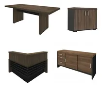 Comprar Conjunto Escritório: Combo Balcões + Mesa De Reunião