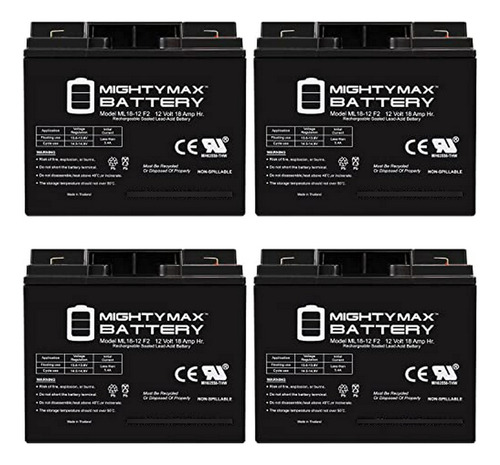 Mighty Max Battery 12v 18ah F2 Batería De Repuesto Compatibl