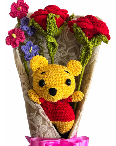 Ramo Crochet Rosas Y Pooh