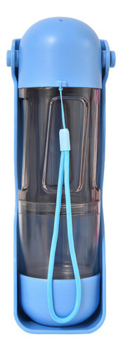 Kit Botella De Agua Plegable Portatil Para Perros Comida Color Azul