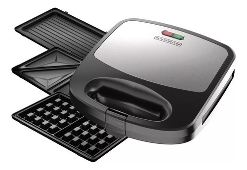 Waflera Sandwichera Parrilla Black Decker Antiadherente 3en1