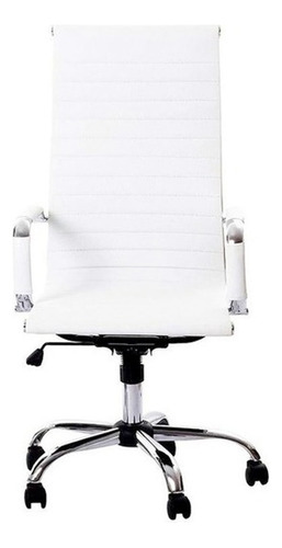 Silla Para Escritorio Gerencial Ecocuero - Aluminium Alta X2 Color Blanco