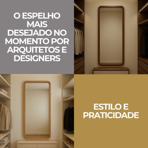 Espelho Moldura Madeira Retangular Jateado Com Led 150x100cm