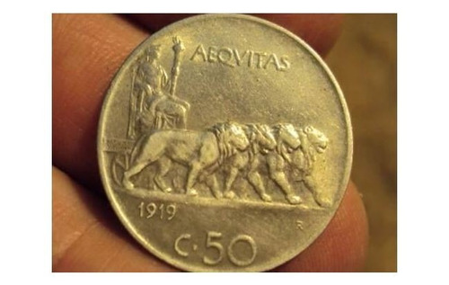 Moneda Italia 50 Centesimi 1919 R (469)