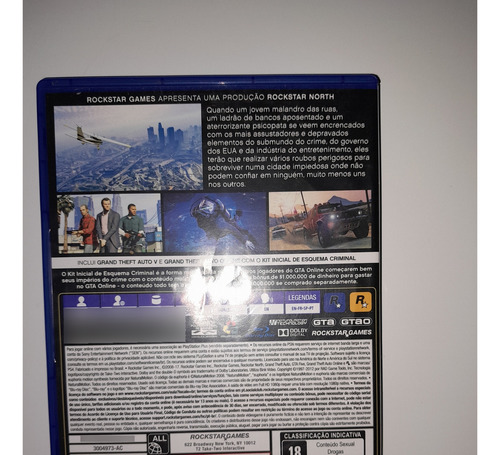 Jogo Ps4 Gta (Usado)