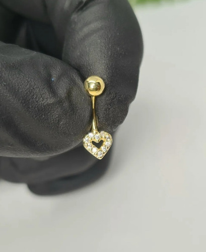 Piercing Intimo Genitál Umbigo Rook Coração Aço Cirúrgico Cor Dourado Coração