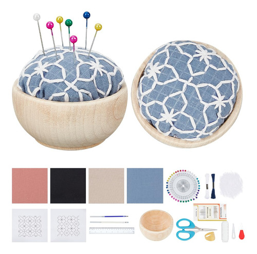 Kit De Costura Webeedy 4 Juegos Bordado Sashiko Madera Color De Los Hilos