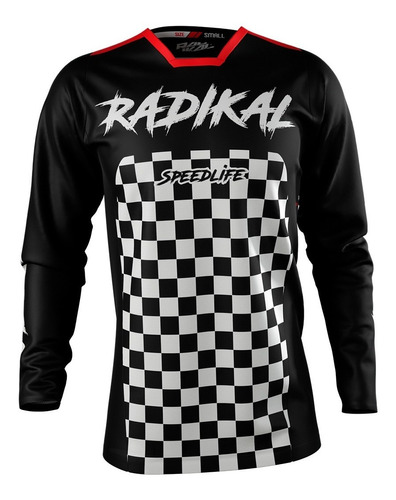 Jersey Remera Radikal Mx Factory Flag Negro Cross Enduro Tmr