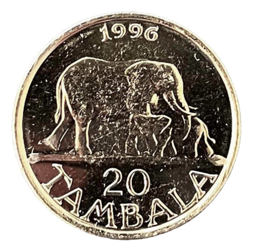 Malawi - 20 Tambala - Año 1996 - Km #29 - África - Elefantes