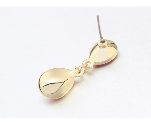 Imagen 4 de 5 de Aretes Gotas De Chapa De Oro Con Swarovski Elements - 1196