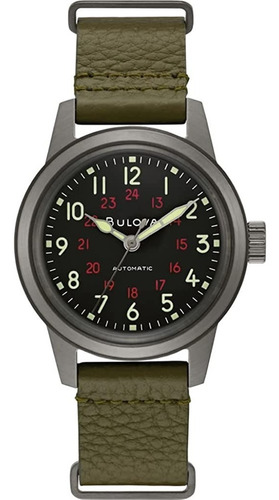 Reloj Bulova Militar Automatico 98a255 Heritage Hack 