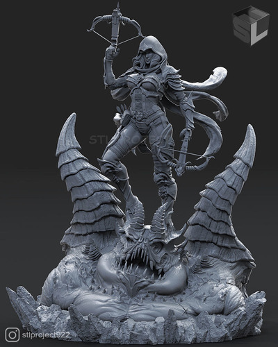  Archivo Stl Impresión 3d - Demon Hunter Girl Diablo 3