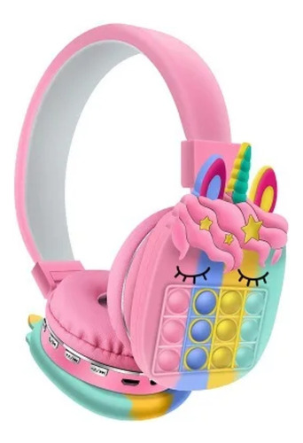 Headphone Bluetooth Fone Arco Infantil Unicórnio Pop It