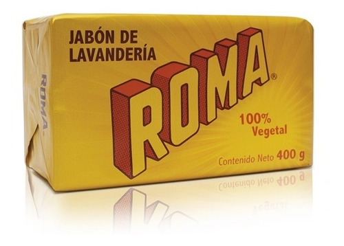 Jabón Roma De Lavandería 100% Vegetal Caja 10 Pz 400gr C/u