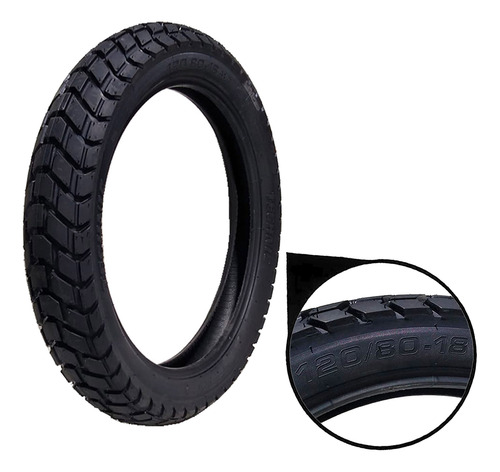 Pneu Traseiro Camara Aro 18 62s 120/80-18 Tenere 250 Technic